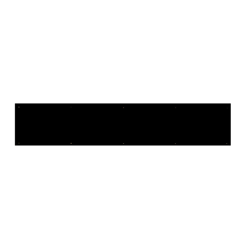Plaque coup de pied, Noir plat vieilli, H 8 po x l 34 po x P 0,05 po