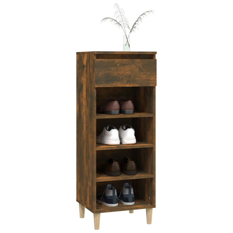  Armoire à chaussures en bois d'ingénierie, Chêne fumé