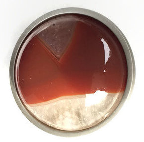 Mushroom Knob, Satin Nickel/Lava