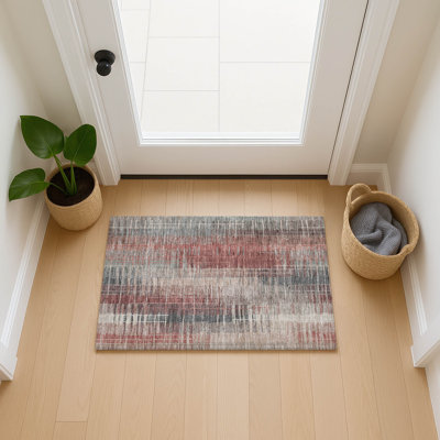Machine Washable Indoor/Outdoor Millner ACN2261 Stripes Rug