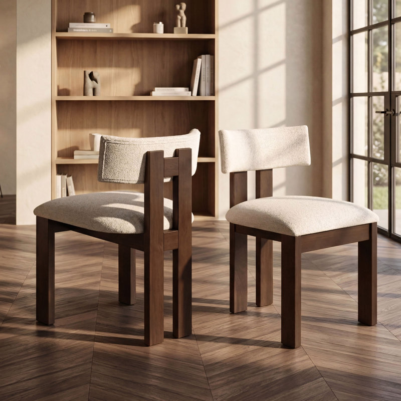 Chaise d'appoint rembourrée Adhafera, Brun