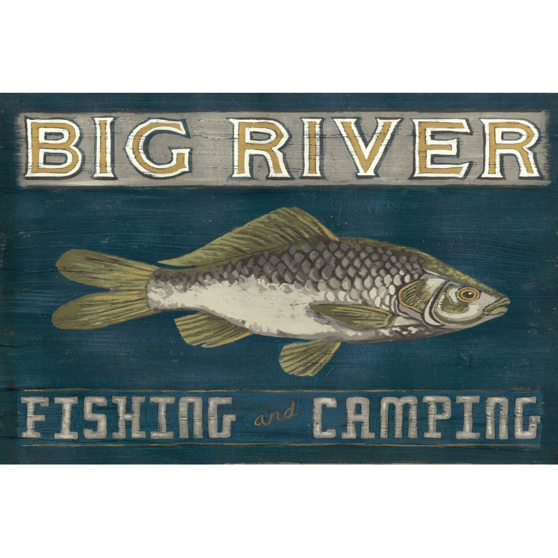 Lodge Sign I - Wrapped Canvas Print, 30cm H x 46cm W