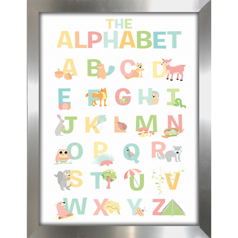 'The Alphabet' - Print, Silver Framed, 17.5" H x 13.5" W x 1" D