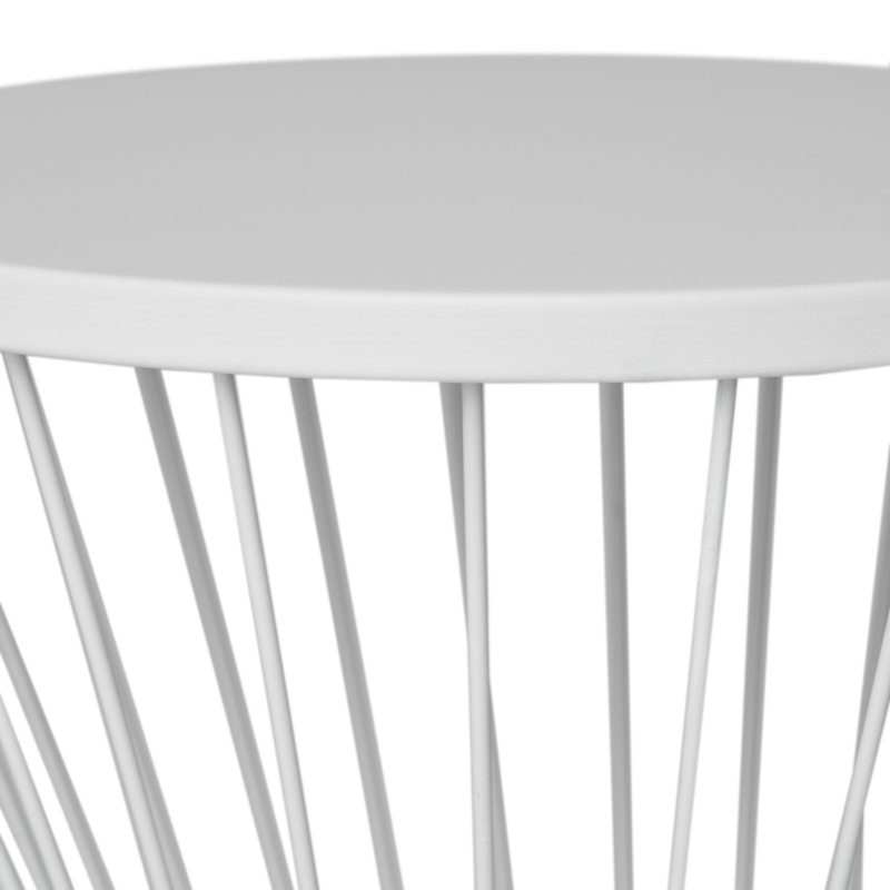 Outdoor Metal Side Table, White