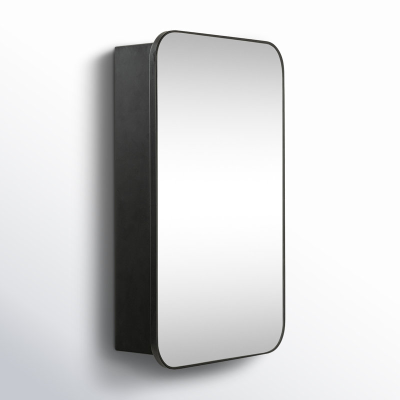 Eaton Medicine Cabinet, Recess and Surface Mount, Black