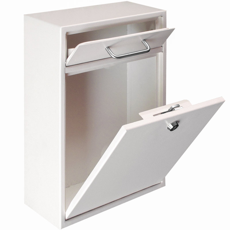 Steel Wall Mounted Mailbox with Magnetic Closure, Vanilla