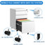 Classeur verrouillable 3 tiroirs White Office Rangement en métal entièrement assemblé. Convient aux lettres / au format légal / A4. Contenant de documents sécurisé. Les tiroirs contiennent un plateau à crayons amovible. Rouler en douceur sur 5 roues.-875267507
