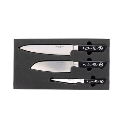 I.O. SHEN Master Grade 3 Kitchen Knife Set, Santoku Knife, Paring Knife, Chef Knife, Sharp Knife Set for Everyday Use
