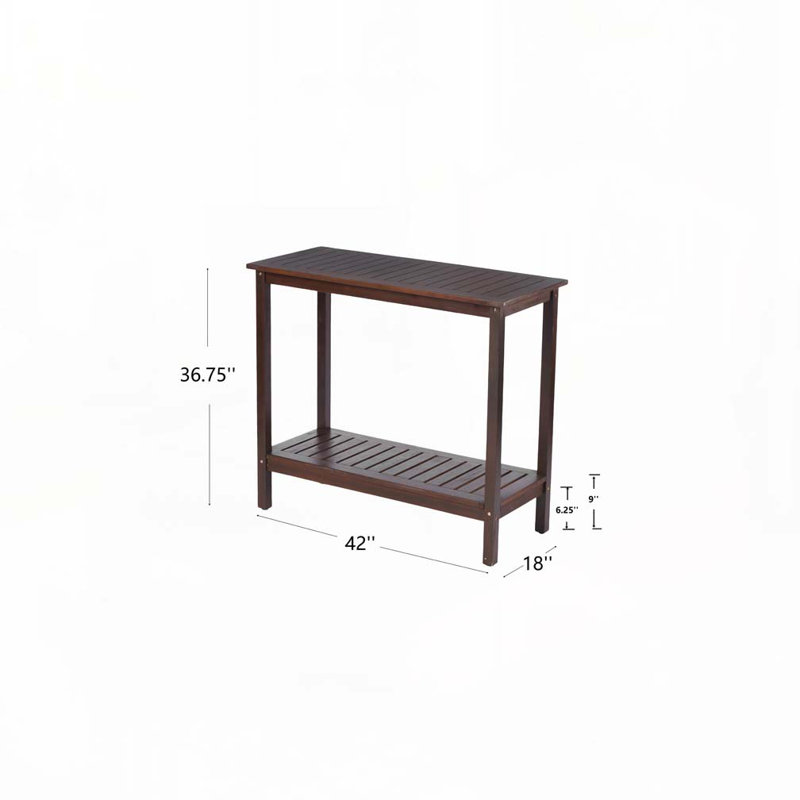 Patio Console  Table with Rectangular Top,Open Shelf