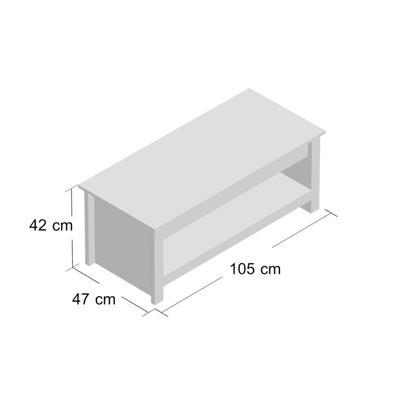 Caddis Lift Top Sled Coffee Table with Storage, Cream