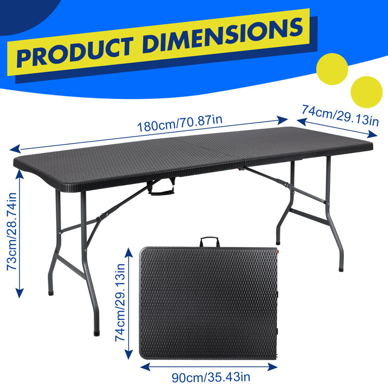 Table de camping pliante extérieure 6 pi