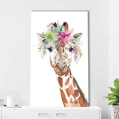 " Giraffe With Floral Crown " by Patricia Pinto