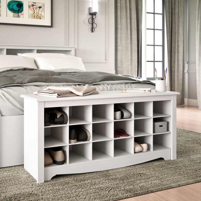 Stearn Storage Bench, White