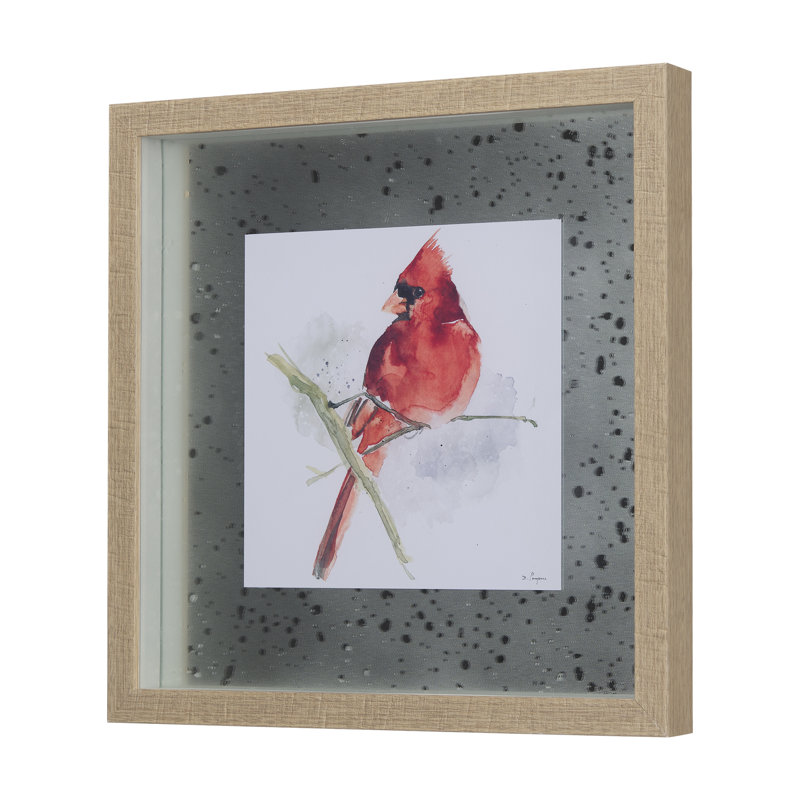 «Cardinal a Hand», reproduction d'art encadrée texturée matte sous verre, Cardinal I