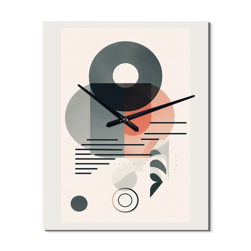 Pure Lunar Imagination Geometric Minimalism III - Transitional Wall Clock Oversized, Très grand