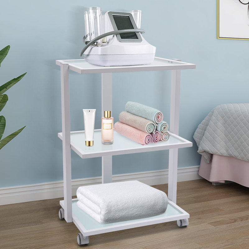 Chariot de beauté blanc à 3 niveaux