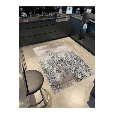Tapis décoratif floral vert moderne lavable à la machine