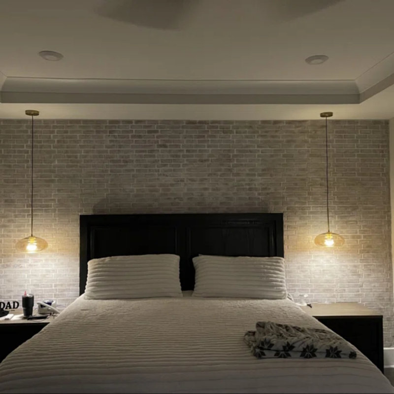 Luminaire suspendu 1 lumière Eathen, Ambre