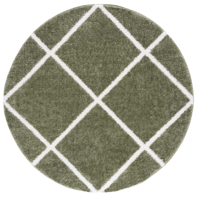 Tahoe Shag Performance Geometric Rug, Round 6'7"