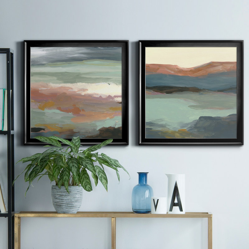 «Ocean Bluff», reproduction de cadre photo sur toile 2 pièces, Noir, H 30,5 po x l 61 po x P 1,5 po