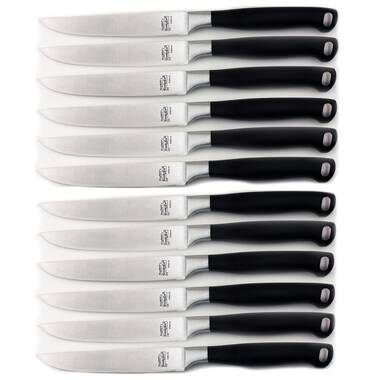 Zwilling J.A. Henckels Gourmet 4 Piece Steak Knife Set, Black POM Handles -  KnifeCenter - 36130-008