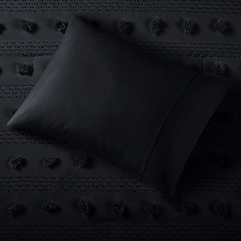 Édredon noir très grand / très grand lit, intérieur en microfibre,, Édredon très grand et 2 taies d'oreiller, Noir