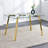 Rectangular Tempered Glass Dining Table with Gold Metal Legs (51")