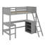 Lit mezzanine simple avec tablettes et bureau