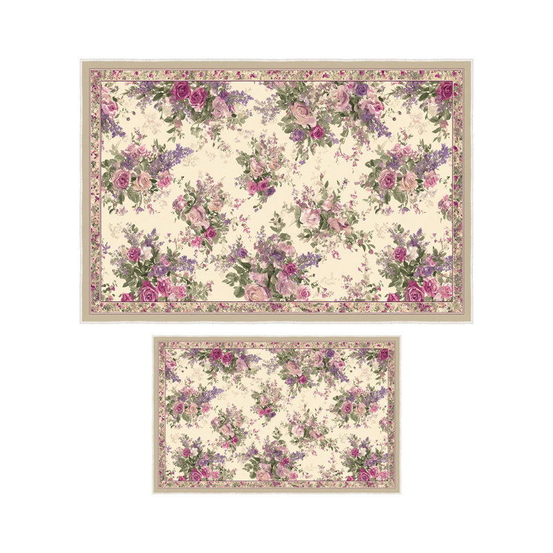 Soft Pink Bathmat Set (2 Pieces), 100% Polyester, 19.7 x 23.6 inches & 23.6 x 39.4 inches | Non-Slip Dot Base, 0.2 in Pile Height, Machine Washable | Ideal for Bathroom Comfort & Style, Durable & Easy Care