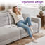 Canapé surdimensionné de 110 po à 4 sièges profonds avec coussin décoratif et accoudoir carré pour bureau de salon, gris clair