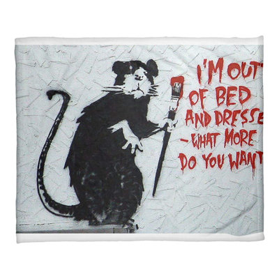 Banksy Sewn Throw Blanket