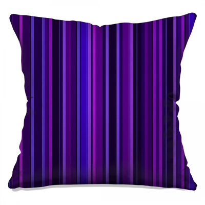 Blue Purple Stripes Throw Pillow, Pattern Double Sided Pillows