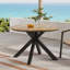 Table de salle à manger d'extérieur moderne et moderne - plateau en bois d'acacia teck et base en métal noir