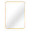 Miroir mural rectangulaire 24x36 pouces avec cadre en métal doré pour salle de bain. Élégant, en verre de haute qualité, en alliage antirouille, avec système de suspension renforcé et système de fixation durable.