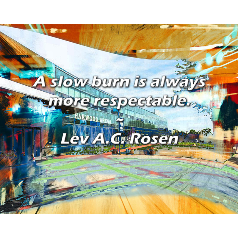 Lev A.C. Rosen Quote: A slow burn is always more respectable., 26" H x 32" W