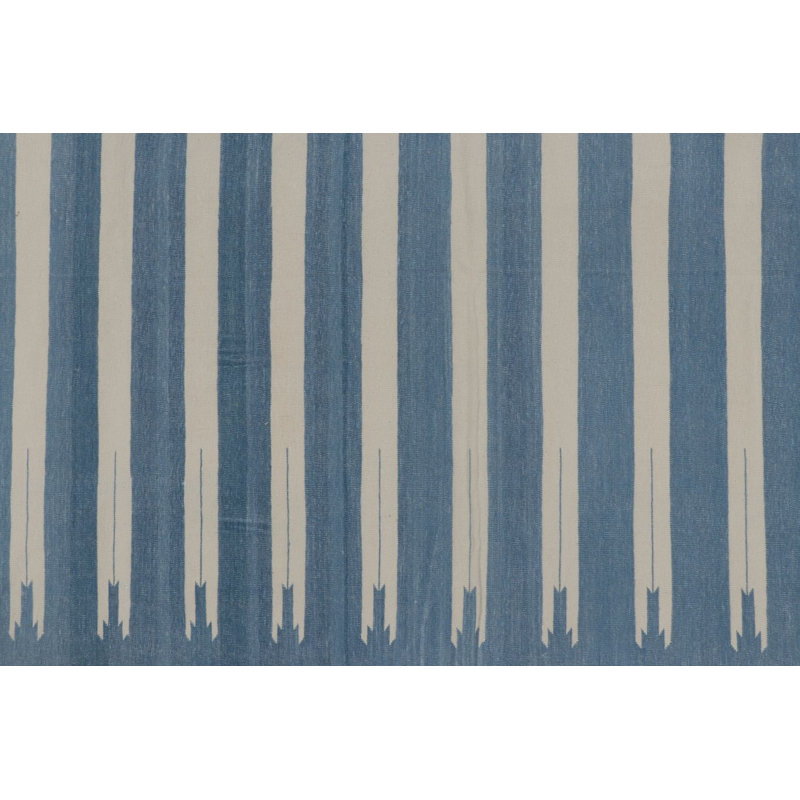 Kilim & Flat Weave Cotton Striped Area Rug, Rectangle 12' x 15'