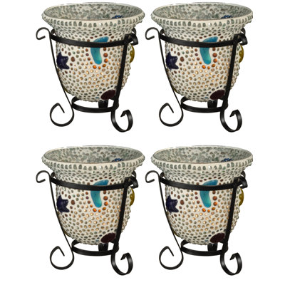 Votive de petite taille en verre à perles étoile