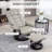 Recliner With Ottoman, Swivel Recliner Chair And Ottoman, Faux Leather Reclining Chair With High Back And Wood Frame For Living Room, Bedroom-1109385089