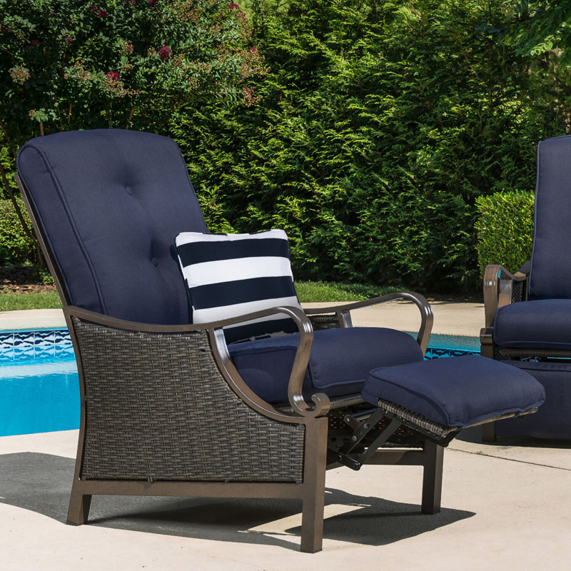 Navy and White Striped Indoor/Outdoor Square Throw Pillow Set
