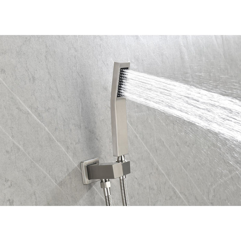 Bathroom Shower With Leak Design - Rain Head, Hand Shower, Valve, Bracket, Hose, Niche Package And Heads, User-