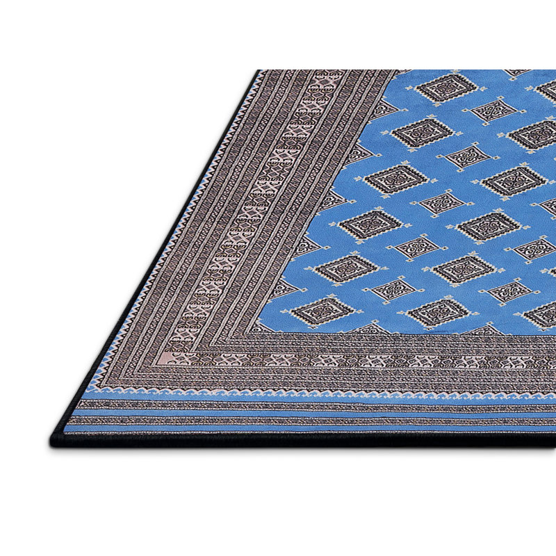 Tapis oriental bleu / gris Janiyah, Rectangle 5 pi x 7 pi