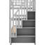 Lit simple superposé avec lit gigogne et rangement en gris, sans sommier pour la literie nécessaire