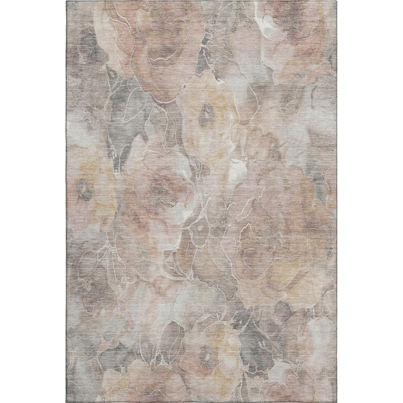 Tapis floral de qualité supérieure lavable à la machine Chelston AMF1859, Rectangle 10 pi x 14 pi