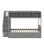 Lit simple superposé au dessus d'un lit double avec tablettes, escalier de rangement et 2 tiroirs-1966202041