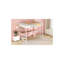 Lit mezzanine double en métal avec bureau et tablette, blanc