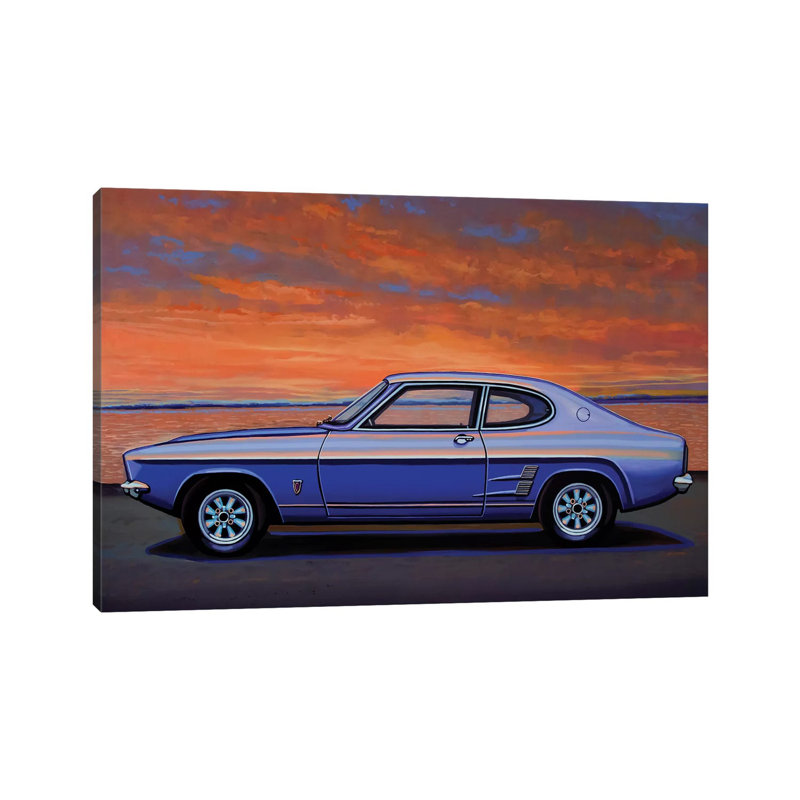 «Ford Capri» par Paul Meijering - Toile tendue avec châssis sur toile tendue, H 8 po x l 12 po x P 0,75 po