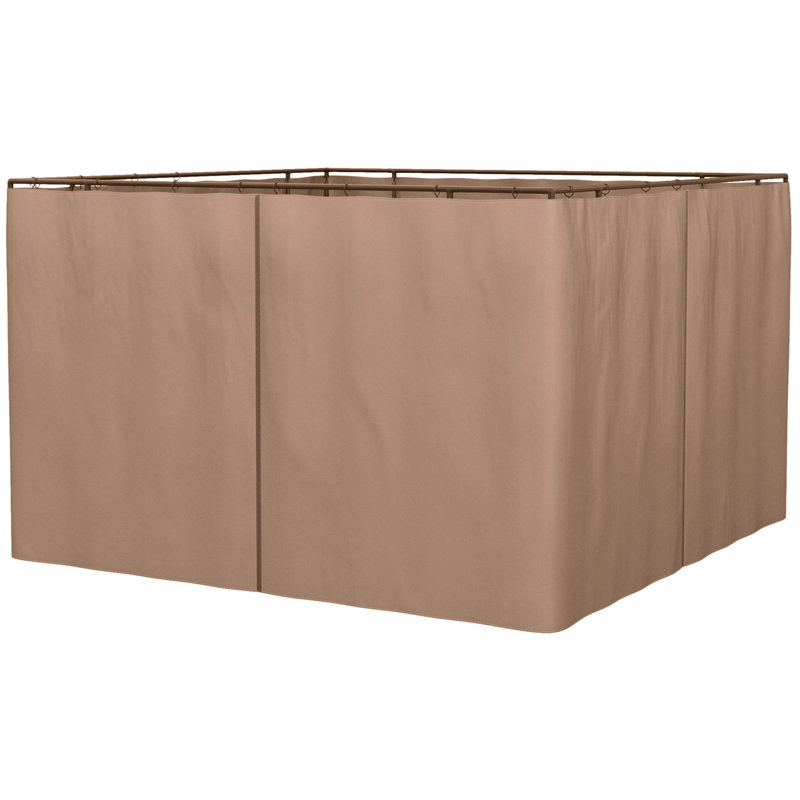 10' X 10' Universal Gazebo Sidewall Set With Panels, Hooks And C-Rings Included For Pergolas And Cabanas