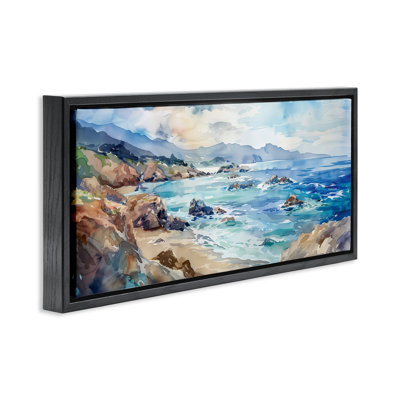 Blue Toned Beach Edge Floating Frame, design by Heidi Kuntz