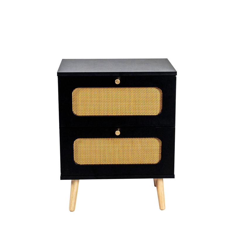 2-Drawers  Rattan Nightstand