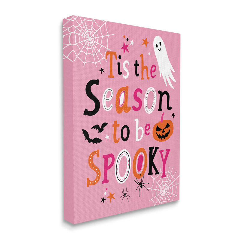 "Tis The Season To Be Spooky Ghost", art mural sur toile par Nina Seven, H 20 po x l 16 po x P 1,5 po